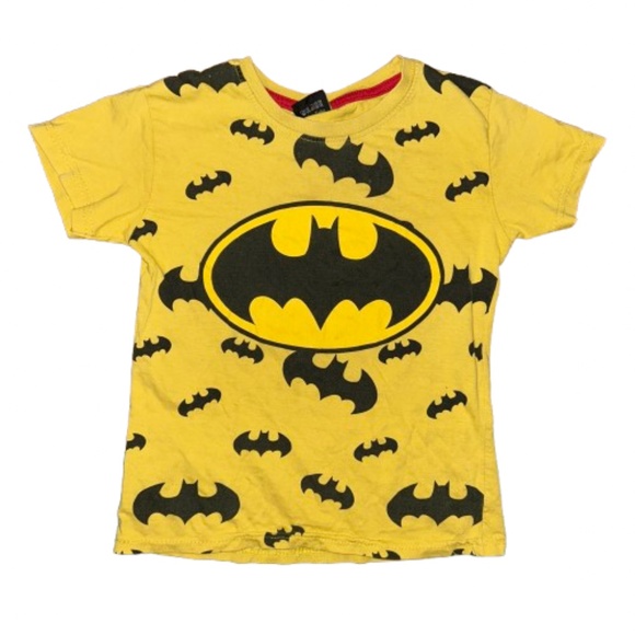 5T Batman boys yellow and black tshirt short sleeved crewneck - Picture 1 of 3